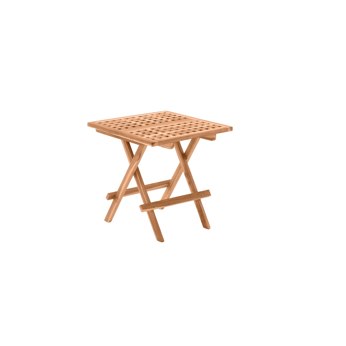 Möbilia tuintafel vierkant 50 cm teakhout | opvouwbaar | B 50 x D 50 x H 50 cm | natuur | 11020001 | Serie GARTEN