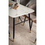 thumbnail of Esszimmertisch 140x80x76 cm Esstisch Weiß in Marmor-Optik Modern, Küchentisch Klein, Speisetisch Rechteckig, Tisch Esszimmer mit