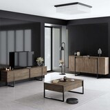 thumbnail of Buffet en aggloméré pieds en métal Luxe noyer et noir Hanah Home