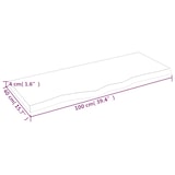 thumbnail of vidaXL Wandregal 100x40x(2-4) cm Massivholz Eiche Unbehandelt