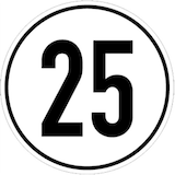 thumbnail of Schild Geschwindigkeitsschild 25 km/h Alu geprägt 20 cm praxisbewährt wetterfest