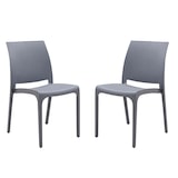 thumbnail of VOLGA set di 2 sedie poltrone da giardino in plastica design moderno colorata Grigio chiaro colore Grigio chiaro