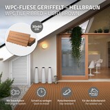 thumbnail of ECD Germany – WPC Terrassenfliesen – 60x30 cm Hellbraun 5m² | geriffelt, Holzoptik, Klicksystem mit Drainage
