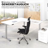 thumbnail of bümö Eckschreibtisch elektrisch höhenverstellbar L-Form: 180 x 200 cm in Eiche, Gestell graphit - Stehschreibtisch mit Memory-Steuerung, elektrischer