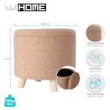 thumbnail of WellHome - Banco de armazenamento 100% poliéster Ø40x37cm 18L cor bege