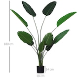 thumbnail of Outsunny Planta Artificial de Decoração Planta Palmeira Artificial com Vaso 10 Folhas para Exterior e Interior Ø18x180cm Verde