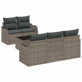 thumbnail of vidaXL Garten-Sofa-Set 6 pcs Grau Poly-Rattan und Stahl und Glas