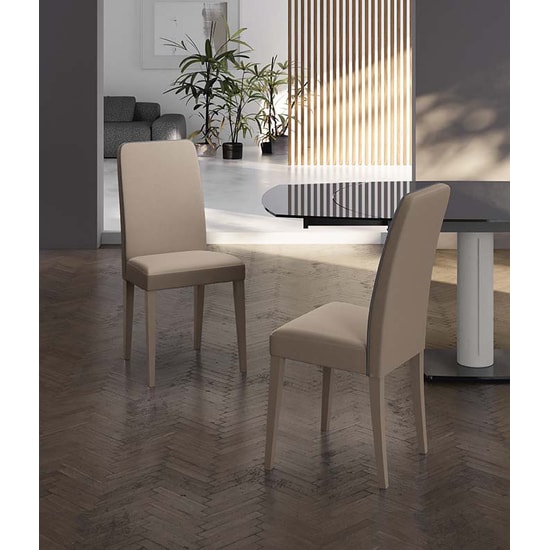 Anita - Sedia in ecopelle beige 2 pz