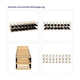 thumbnail of PROREGAL Modulares Weinregal VINOTECA MOD METAL | HxBxT 12,5x82,5x24,5cm | 8x1 Flaschen | Massives Kiefernholz | Braun geölt | Flaschenregal