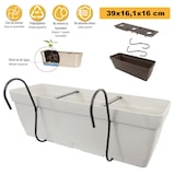 thumbnail of ArtPlast - Balkonblumentopf 7,5L mit gebogenem Haken 39x16,1x16 cm in Farbe Weiß - LOLEGO FLY SQUARE-Kollektion