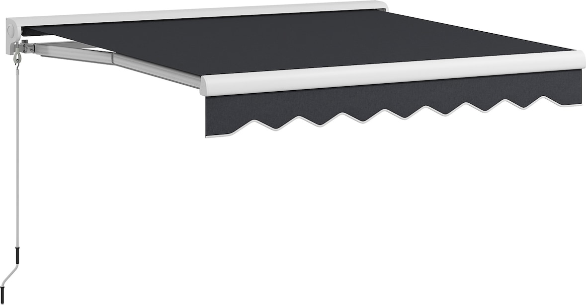 Outsunny toldo eléctrico retráctil con mando a distancia 2.5x2 m con manivela y marco de aluminio para puerta ventana gris