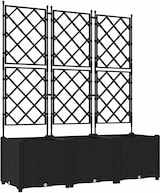 thumbnail of vidaXL Gartenpflanzer mit Gitter 3 pcs Schwarz 120 x 40 x 143 cm PP