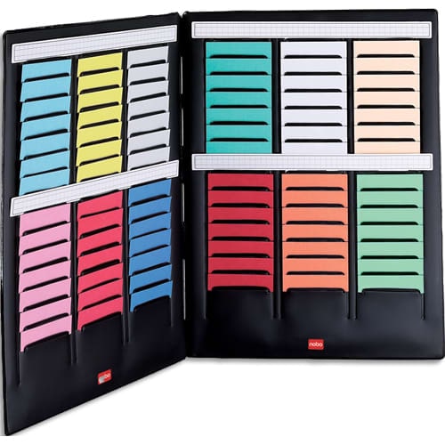 NOBO Paire de volets de couverture MINI-PLANNER 3 bandes de 16 fiches indice 2