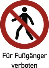 thumbnail of Für Fußgänger verboten ISO 7010, Kombischild, Alu, 262x371 mm