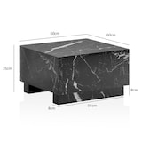 thumbnail of Couchtisch MONOBLOC 60x60x35 cm Schwarz Hochglanz mit Marmor Optik, Wohnzimmertisch Cube Quadratisch, Design Sofatisch, Lounge Kaffeetisch