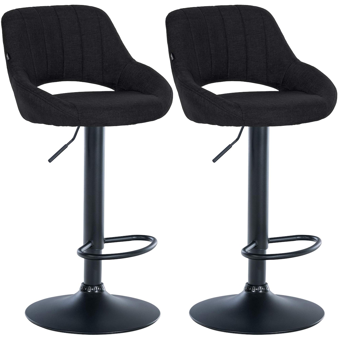 Set van 2 barkrukken Milet stof zwart/Metaal mat zwart