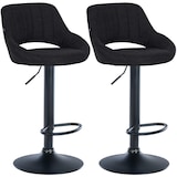 thumbnail of Set van 2 barkrukken Milet stof zwart/Metaal mat zwart