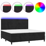 thumbnail of vidaXL Boxspringbett mit Matratze & LED Schwarz 200x200 cm Samt