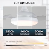 thumbnail of YOEVU Ventilador de techo Compact Mini con luz, motor DC, aspas plegables, mando a distancia