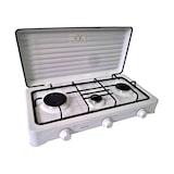 thumbnail of MPM KN-03/1K Fornello a gas portatile per campeggio, 3 fuochi, bianco, Bianco