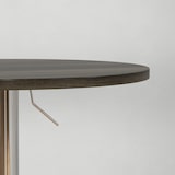 thumbnail of Runder Bartisch, höhenverstellbar & 360° drehbar, verzinkter Stahlfuß, Ø60 x 69–91 cm, Braun