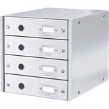 thumbnail of Schubladenbox 4 Fächer Karton weiß Packung mit 3 Stück