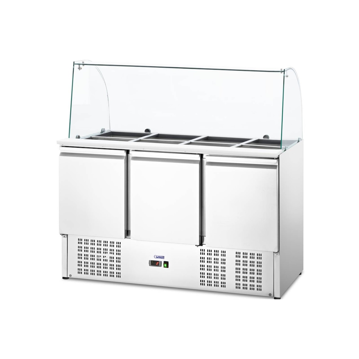 Royal Catering Bajomostrador refrigerado - con cubierta de vidrio -  - 368 L - para 8 contenedores GN - 137 x 137 cm