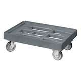 thumbnail of 5 Stück Transportroller für Kisten 60 x 40 cm mit 2 Bock- und 2 Lenkrollen in grau