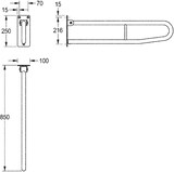 thumbnail of KWC Stützklappgriff, CONTINA, Edelstahl, 100x250x850 mm