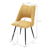 thumbnail of ML-Design Esszimmerstühle 4er Set Senfgelb – Stoffbezug, Rückenlehne, schwarze Metallbeine, Polsterstühle für Esszimmer Wohnzimmer Küche Büro