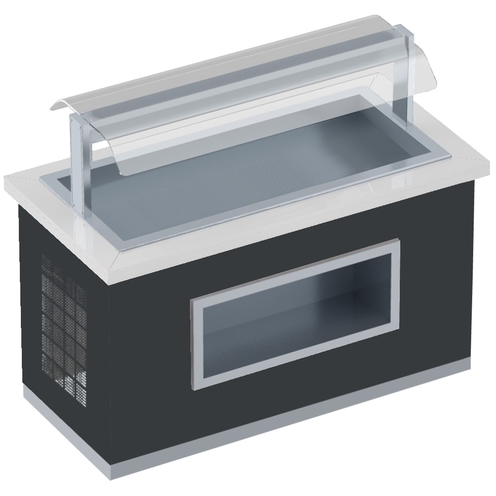 Buffet frío c/cuba y pantalla 5 gn 1/1-65 acabado wn - 2000x850x1320 mm - 738 W 230/1V - 11157WN1 Eurast