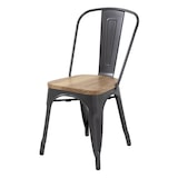 thumbnail of Chaises en acier avec assise en bois Bolero Bistro gris métallisé (lot de 4)