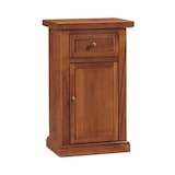 thumbnail of shopinnovativo -Mobiletto porta telefono in stile arte povera con 1 anta e 1 cassetto in legno massello e mdf con rifinitura in noce lucido 45x30x76 H