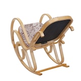 thumbnail of Décoshop26 - Fauteuil à bascule rocking chair en bois clair et tissu fleur marron FAB04023
