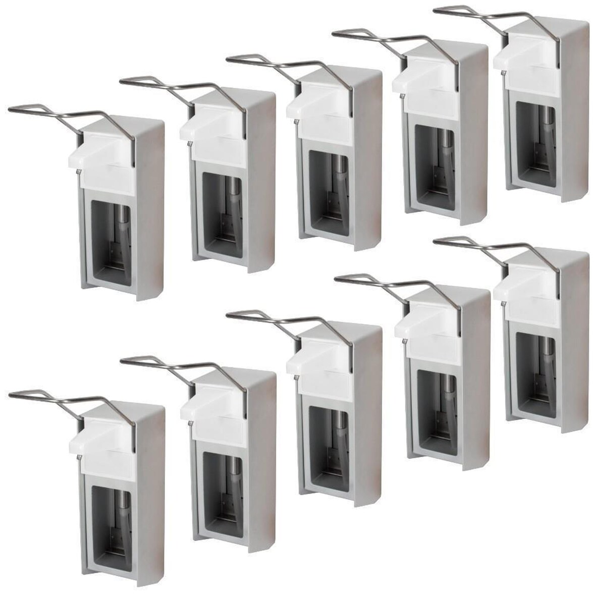 10 Seifenspender Alu 500 ml Euronorm - Alufrontplatte - LH - Edelstahlpumpe