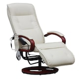 thumbnail of BERLINLODGE Relaxliege Athene mit Massagefunktion, HxBxT 118x69x143 cm, Sitzhöhe 49 cm, Leder, Creme, Massagesessel Relaxsessel mit Massage