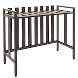 thumbnail of Cubierta para aire acondicionado/bomba de calor HWC-K58, cubierta rejilla protectora estante para plantas, metal 80x90x39cm ~ marrón