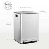 thumbnail of Cubo de basura de cocina con 2 compartimentos 2x30L papelera cocina de acero inoxidable con pedal tapa de cierre suave y cubo extraíble plata