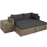 thumbnail of tectake Conjunto de salón de ratán con estructura de aluminio San Domino  Natural