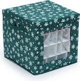 thumbnail of Relaxdays Weihnachtskugel Aufbewahrungsbox, 3er Set, HxBxT: 33 x 33 x 33 cm, Vlies, Pappe, Weihnachtskugelkiste, grün