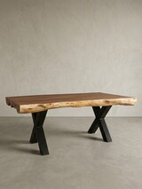 thumbnail of Esszimmertisch 200 x 100 x 77 cm Akazie Landhaus-Stil Voll-Holz, Design Esstisch rechteckig, Tisch für Esszimmer Baumstamm, Küchentisch 8