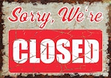 thumbnail of Sorry we are closed Deko Schild A1 (594x841mm)