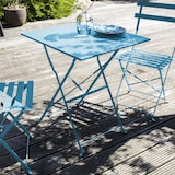 thumbnail of Lot de 2 chaises pliantes en acier bleues - Oviala