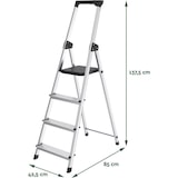 thumbnail of BRASQ Huishoudtrap 4 -treden Zilver - keukentrap inklapbaar aluminium voor Particulier en professioneel gebruik - Trap Ladder - Anti slip