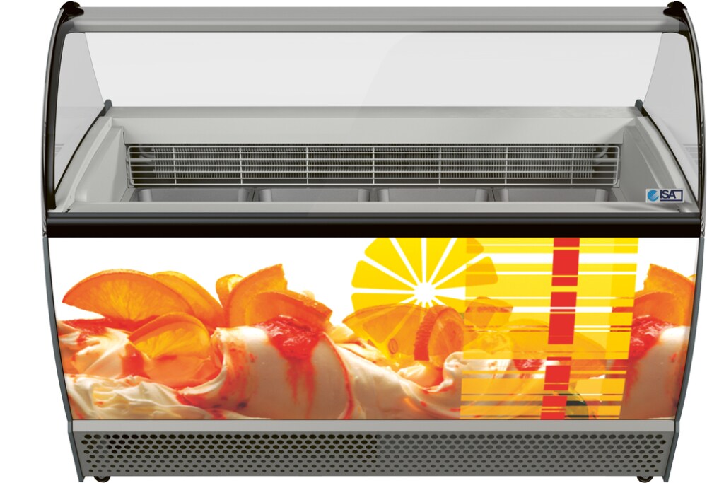 ISA Speiseeisvitrine ISABELLA LX 13, 660 Liter, Frontblenden in weiß, Seitenteile in grau