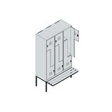 thumbnail of C+P Z-Spind Classic PLUS, Kunststoff schwebende Sitzbank, 6 Abteile, HxBxT 212x120x82cm, Sicherheitsdrehriegel, Hellgrau/Lichtblau von PROREGAL