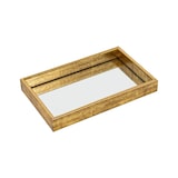 thumbnail of IvoQ Luxuriöses Tablett Gold mit Spiegelboden – 45 x 30 cm – Rechteckiges Dekorationstablett – Hotel Chic & Antikes Design