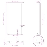 thumbnail of vidaXL Console tafelpoten 2 st U-vormig 28x(72-73) cm staal naturel