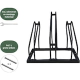thumbnail of BRASQ Fietsenrek voor 3 Fietsen - Fietsentandaard - Fietsrek - Fietsbeugel voor Vloer Inclusief bevestigingsmateriaal - Zwart