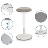 thumbnail of Stehhocker / Stehhilfe BALANCE SIT III W Stoff weiß / grau hjh OFFICE
